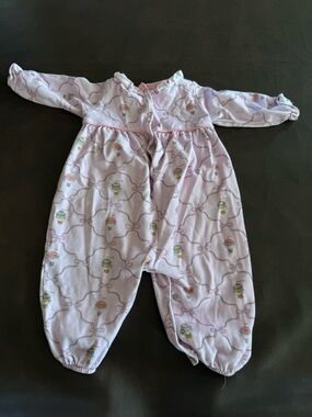 Charming Mary Pink Baby Footed Sleeper with Toy Print